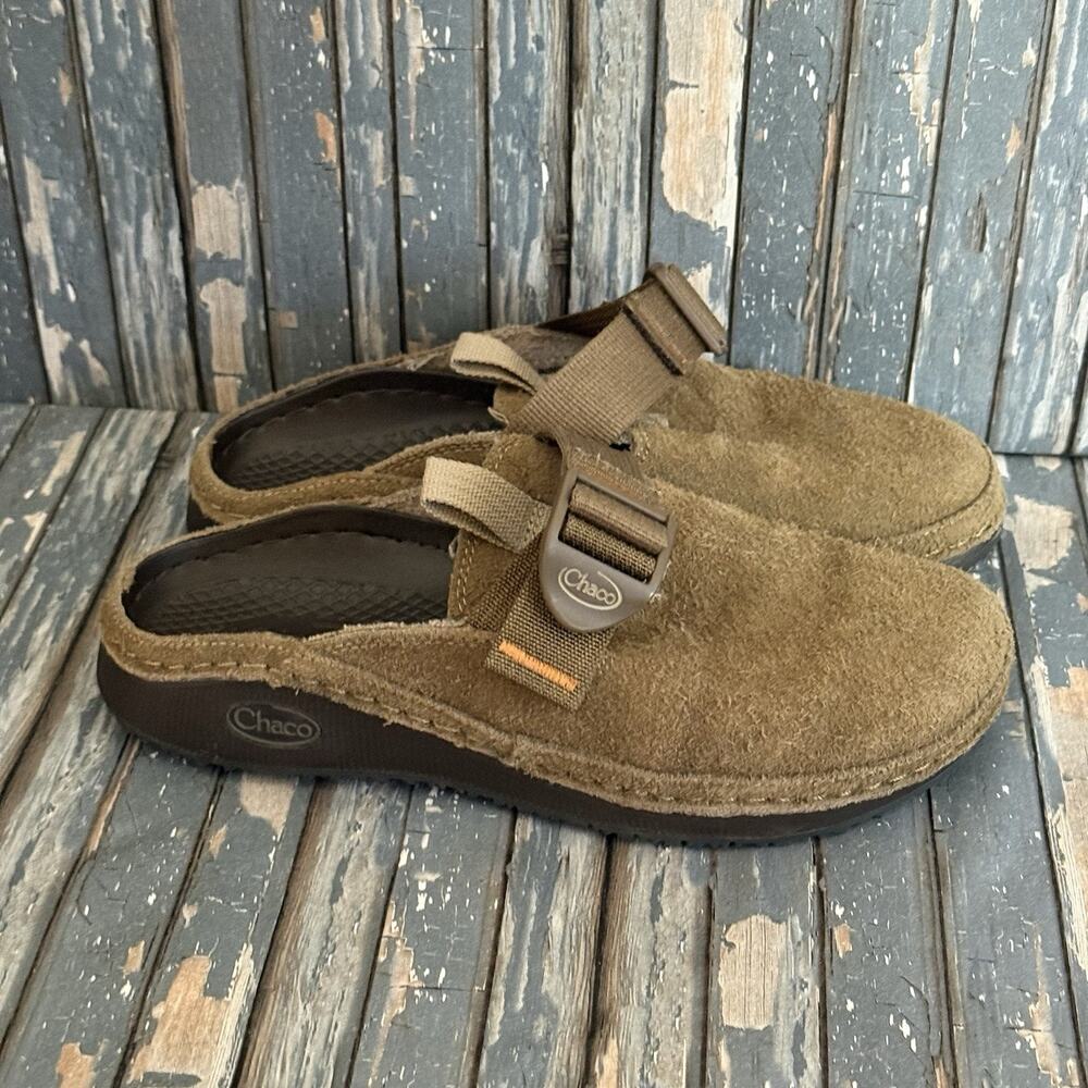 Chaco Paonia Clog Teak Brown Suede Slip On Shoes JCH108936 Women's Size 5